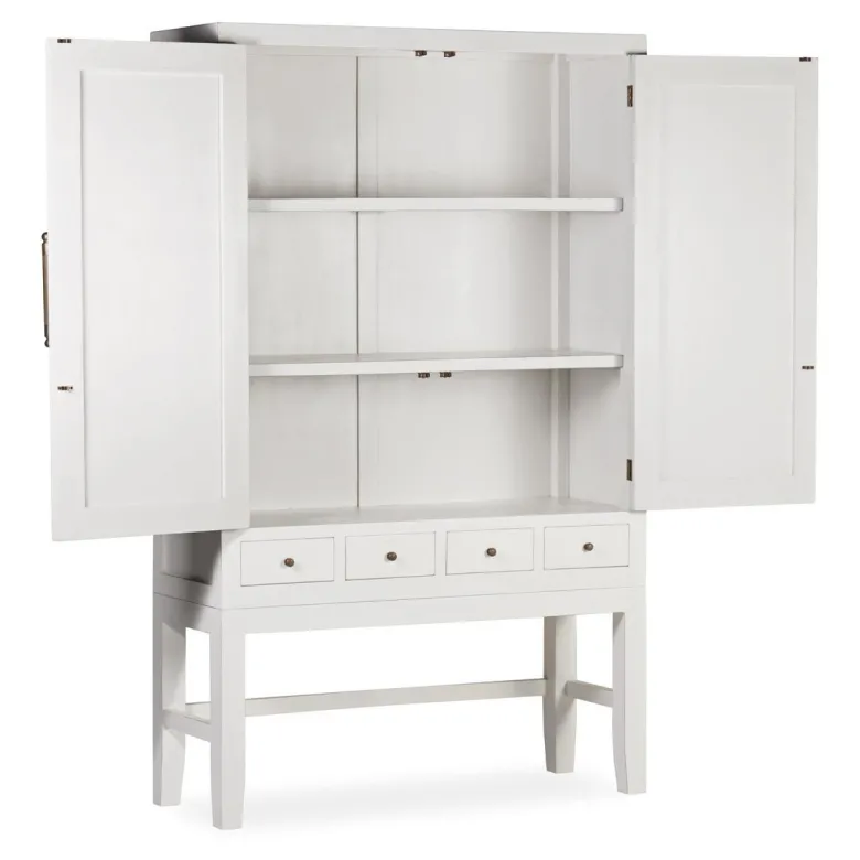 Vaisselier 4 tiroirs bronze bois blanc -