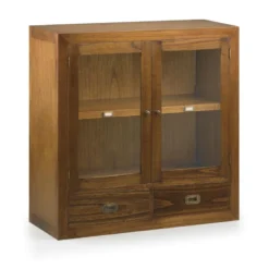 Vaisselier 2 tiroirs bronze bois marron