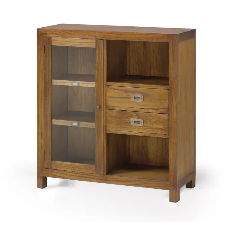 Vaisselier 2 tiroirs bronze bois marron