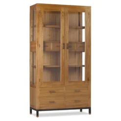 Vaisselier 8 tiroirs metal bois marron -