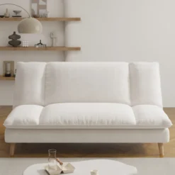 Vasco canapé convertible 3 places en tissu beige