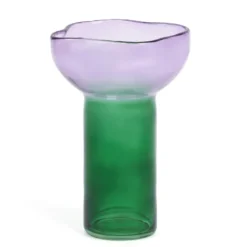 Vase en verre coloré forme tulipe Decoris