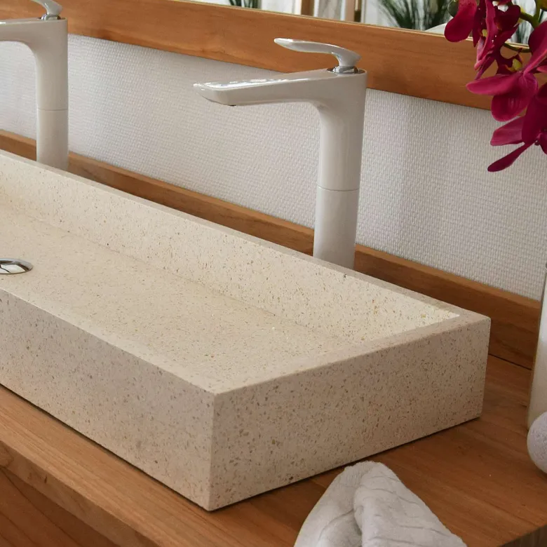Vasque en terrazzo crème atlantica