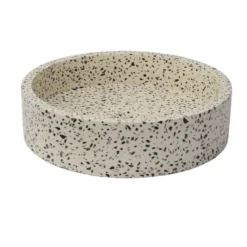Vasque ronde en terrazzo crème arlequin