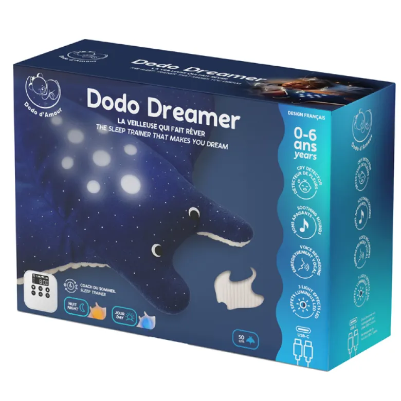 Veilleuse peluche raie musicale et lumineuse Dodo Dreamer