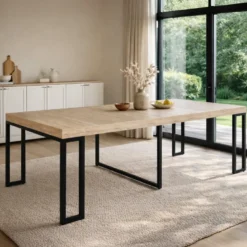 Vella table console extensible 8-10 personnes effet bois 235cm
