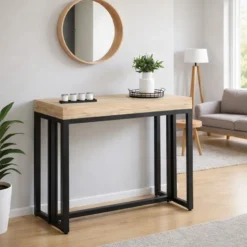 Vella table console extensible 8-10 personnes effet bois 235cm