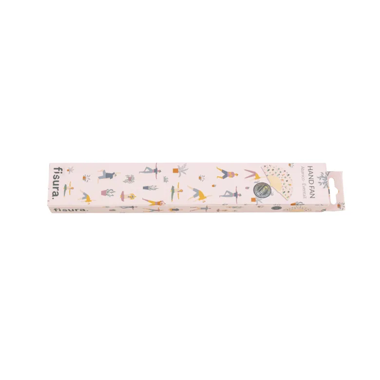 Éventail pliant en bois certifié FSC® motif yoga