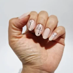 Vernis autocollant modern lines - manucure facile longue tenue Nude linéaire