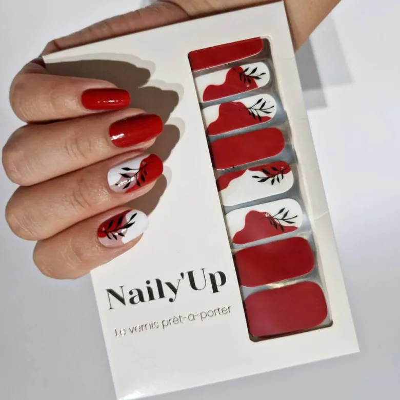 Vernis autocollant red elegance - manucure facile longue tenue Rouge