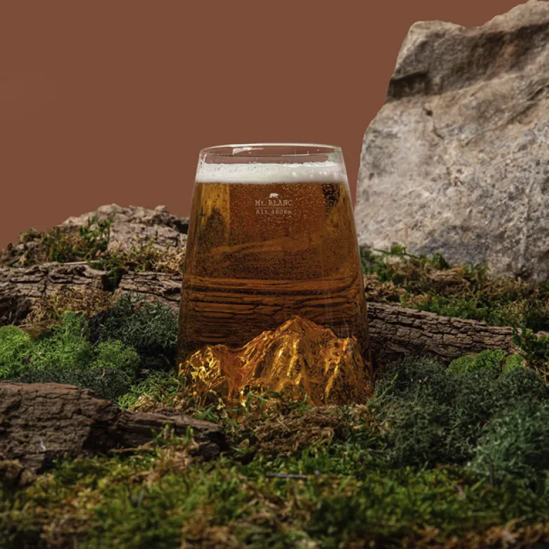 Verre design topographic Mont Blanc
