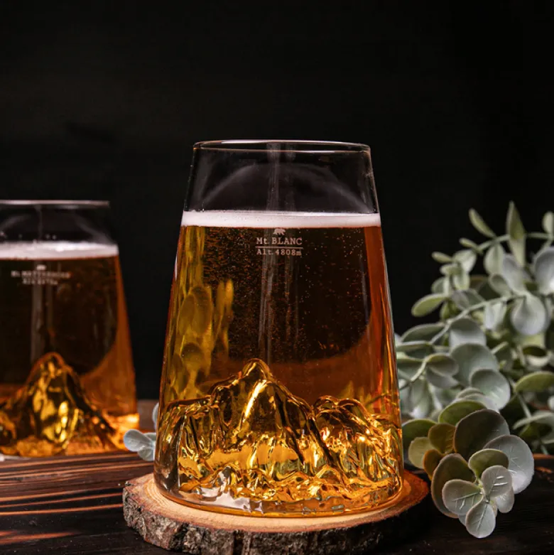 Verre design topographic Mont Blanc