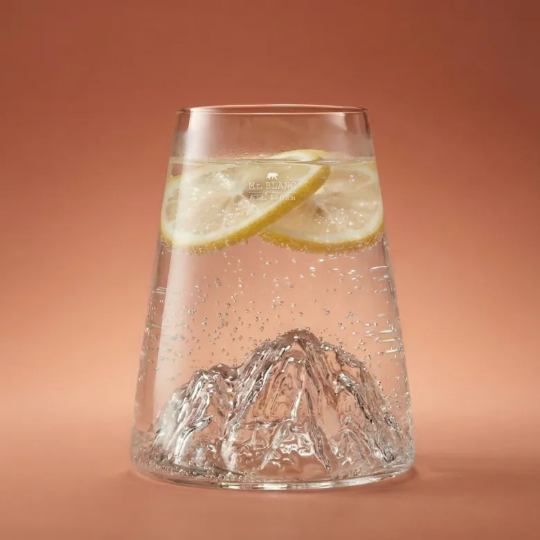 Verre design topographic Mont Blanc