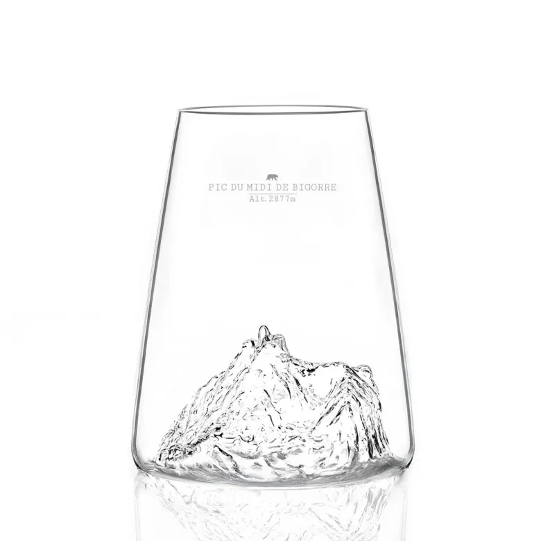 Verre design topographic : pic de midi de bigorre