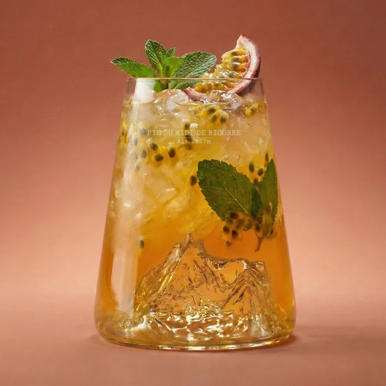 Verre design topographic : pic de midi de bigorre