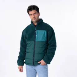 Veste bimatière vert S