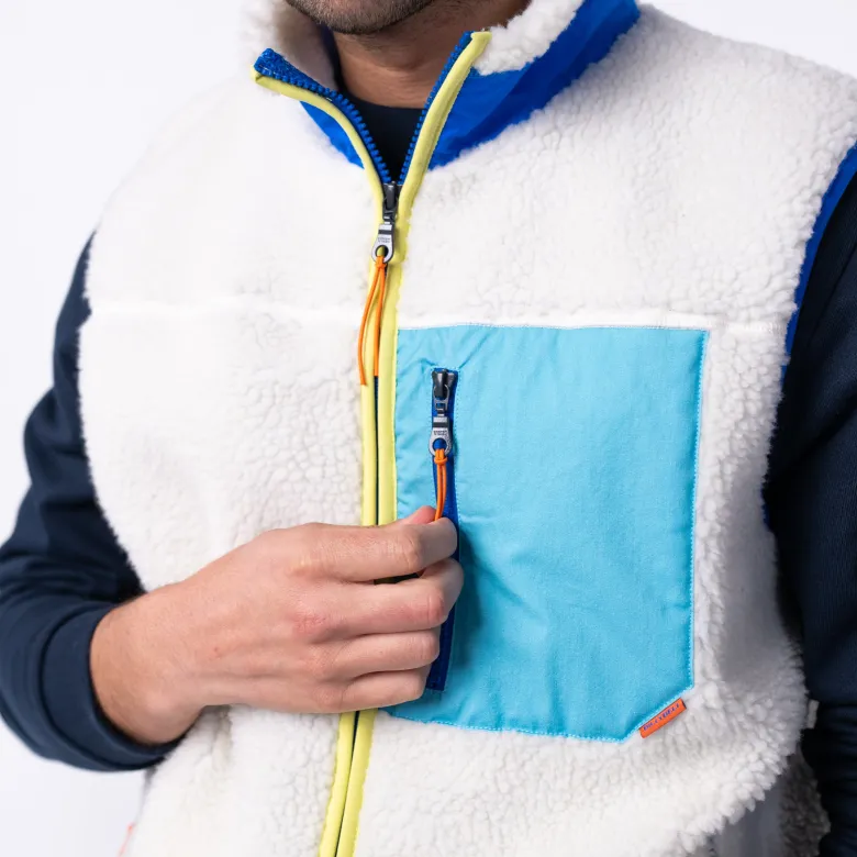 Veste sherpa sans manches mixte ivoire XS