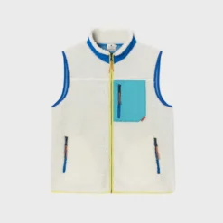 Veste sherpa sans manches mixte ivoire XS
