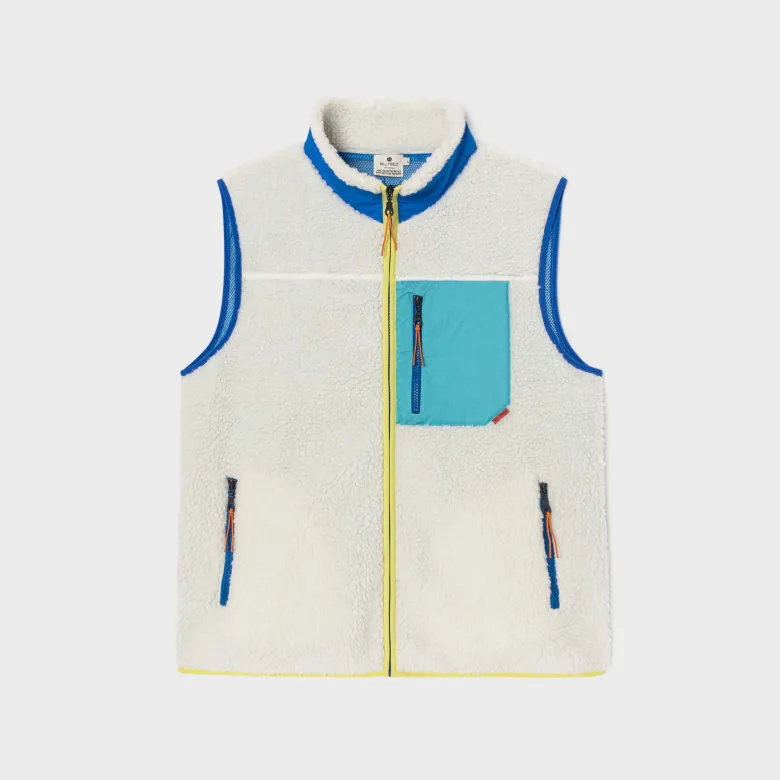 Veste sherpa sans manches mixte ivoire XS