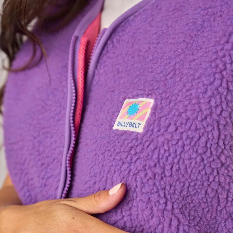Veste sherpa zippée sans manches femme violet S