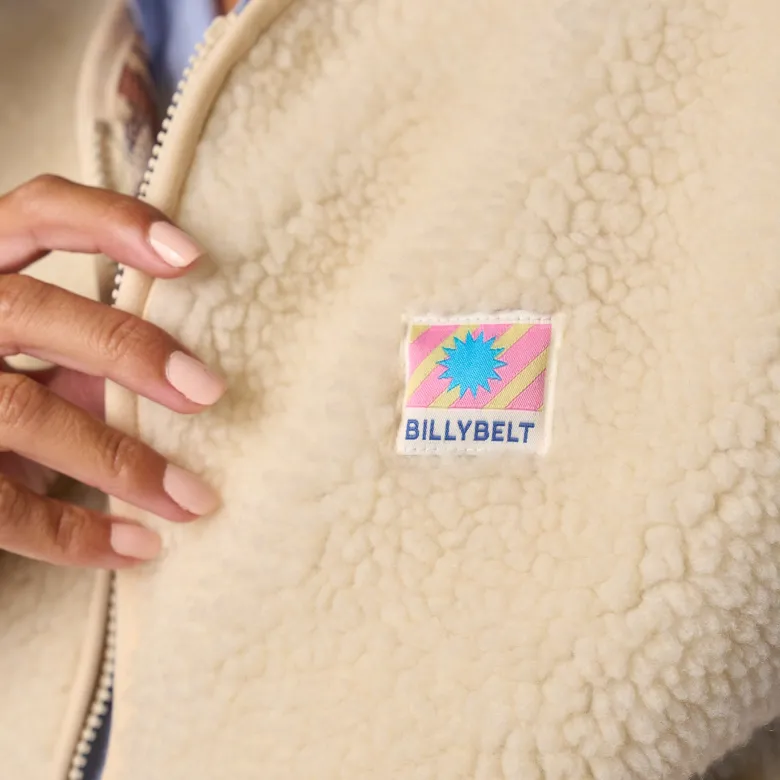 Veste sherpa zippée sans manches femme ivoire S