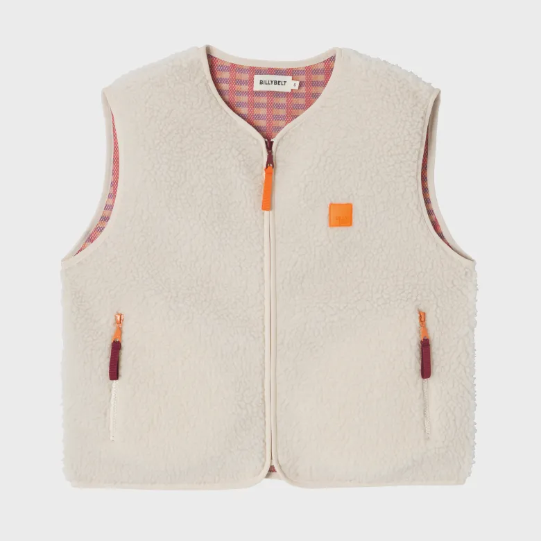 Veste sherpa zippée sans manches femme beige S