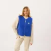 Veste sherpa zippée sans manches femme bleu électrique S