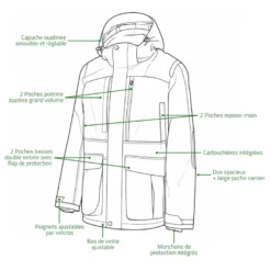 Veste stagunt northgame capuche amovible gilet fluo