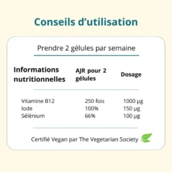 Vitamine b12 + iode et sélénium - énergie et système nerveux