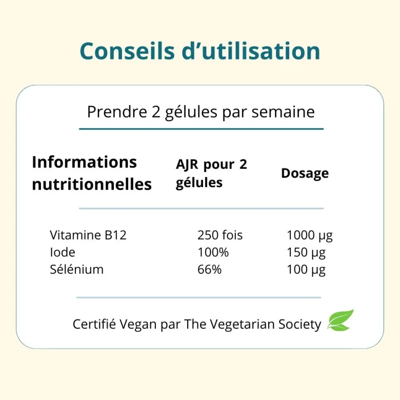 Vitamine b12 + iode et sélénium - énergie et système nerveux