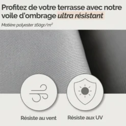 Voile d'ombrage triangulaire - 4x4x4m