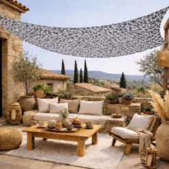 Voile ombrage camouflage - 3x5m Gris