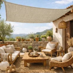 Voile ombrage en chanvre - 2x3m Beige