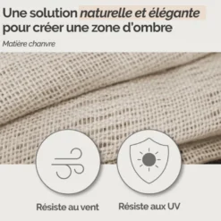 Voile ombrage en chanvre - 2x3m Beige