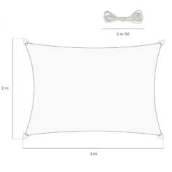 Voile ombrage en chanvre - 2x3m Marron