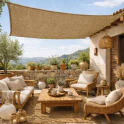 Voile ombrage en chanvre - 2x3m Marron