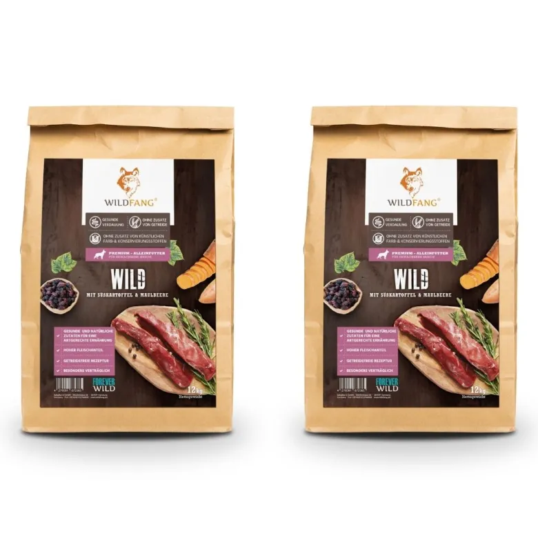 Wildfang croquettes adultes au gibier - sans céréales - 2 x 6 kg