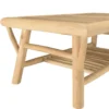 Will - table basse rect. En branches de bois de teck double plateau