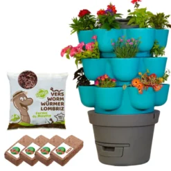 Wormgarden turquoise 3 jardinières