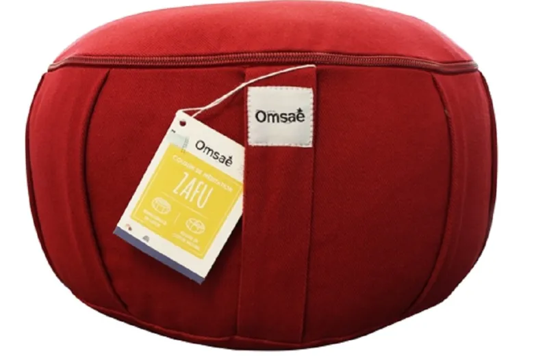 Zafu en kapok bio bordeaux
